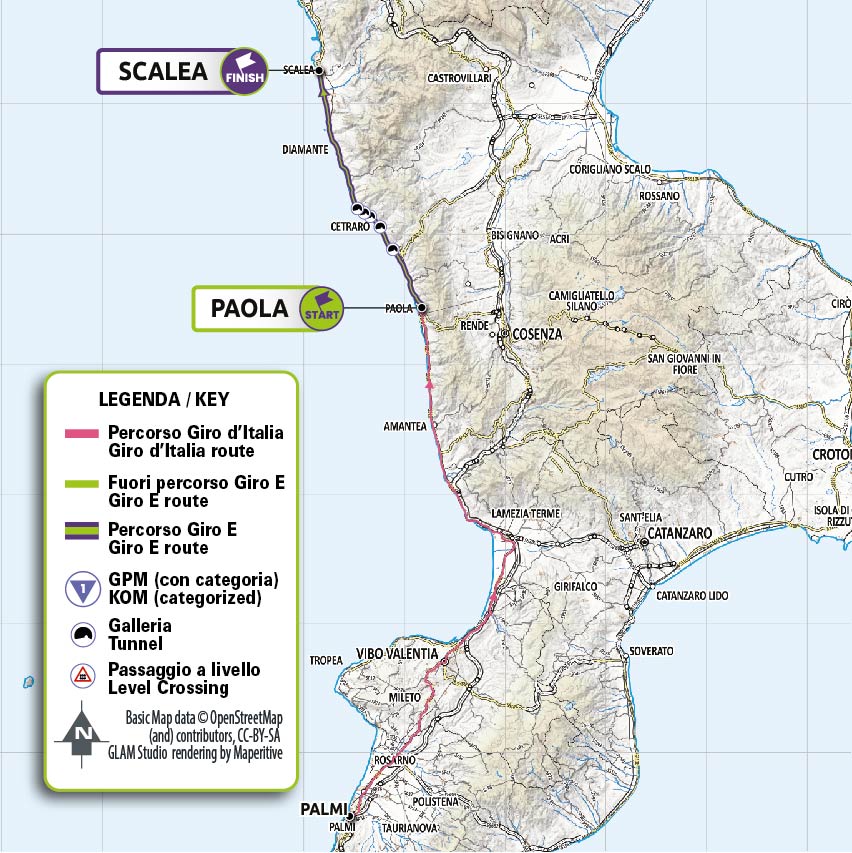 Tappa 3 del Giro-E 2022: Paola, Scalea (Riviera dei Cedri)