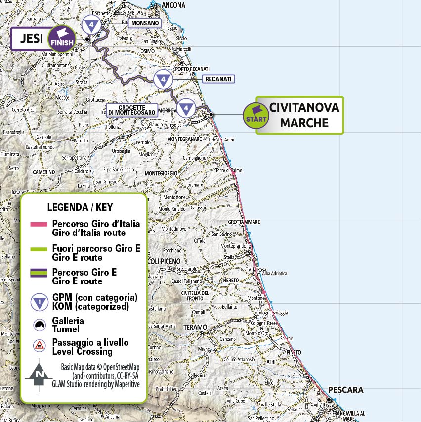 Tappa 7 del Giro-E 2022: Civitanova Marche, Jesi