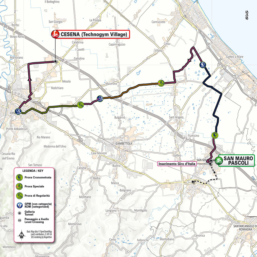 Planimetria/Map Tappa 9 Giro-E Enel X Way 2023