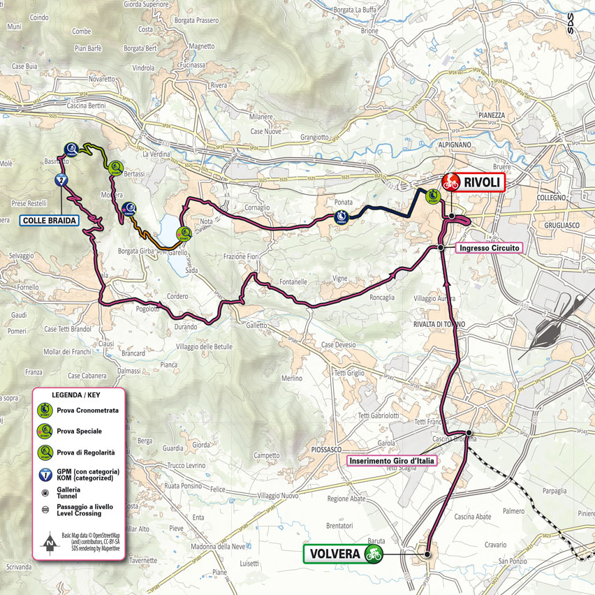 Planimetria/Map Tappa 12 Giro-E Enel X Way 2023