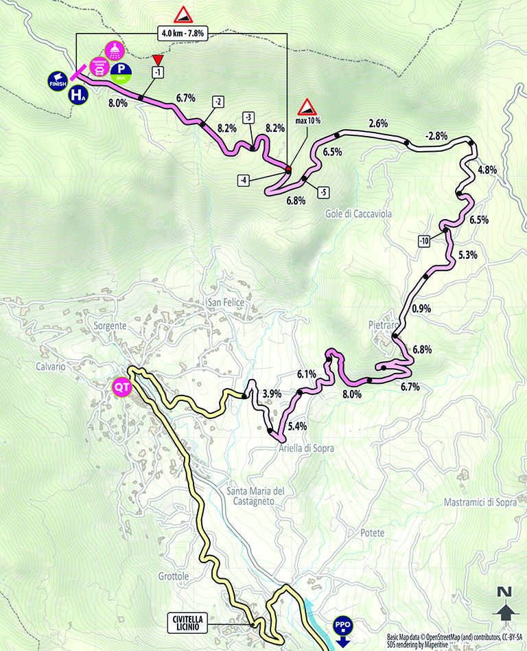 Arrivo/Finish Tappa 1 Giro-E 2024