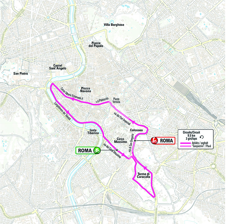 Planimetria/Map Tappa 20 Giro-E 2024