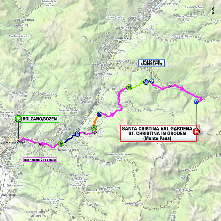 Planimetria/Map Tappa 16 Giro-E 2024