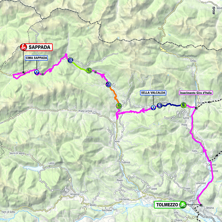 Planimetria/Map Tappa 19 Giro-E 2024