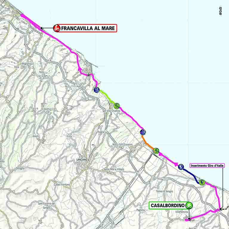 Planimetria/Map Tappa 11 Giro-E 2024