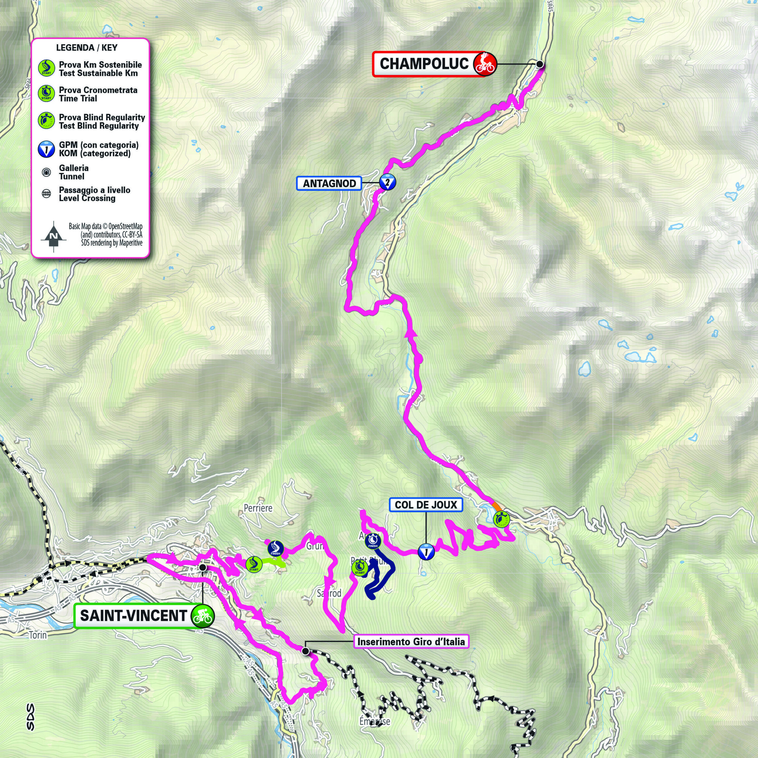 Planimetria/Map Tappa 16 Giro-E 2025
