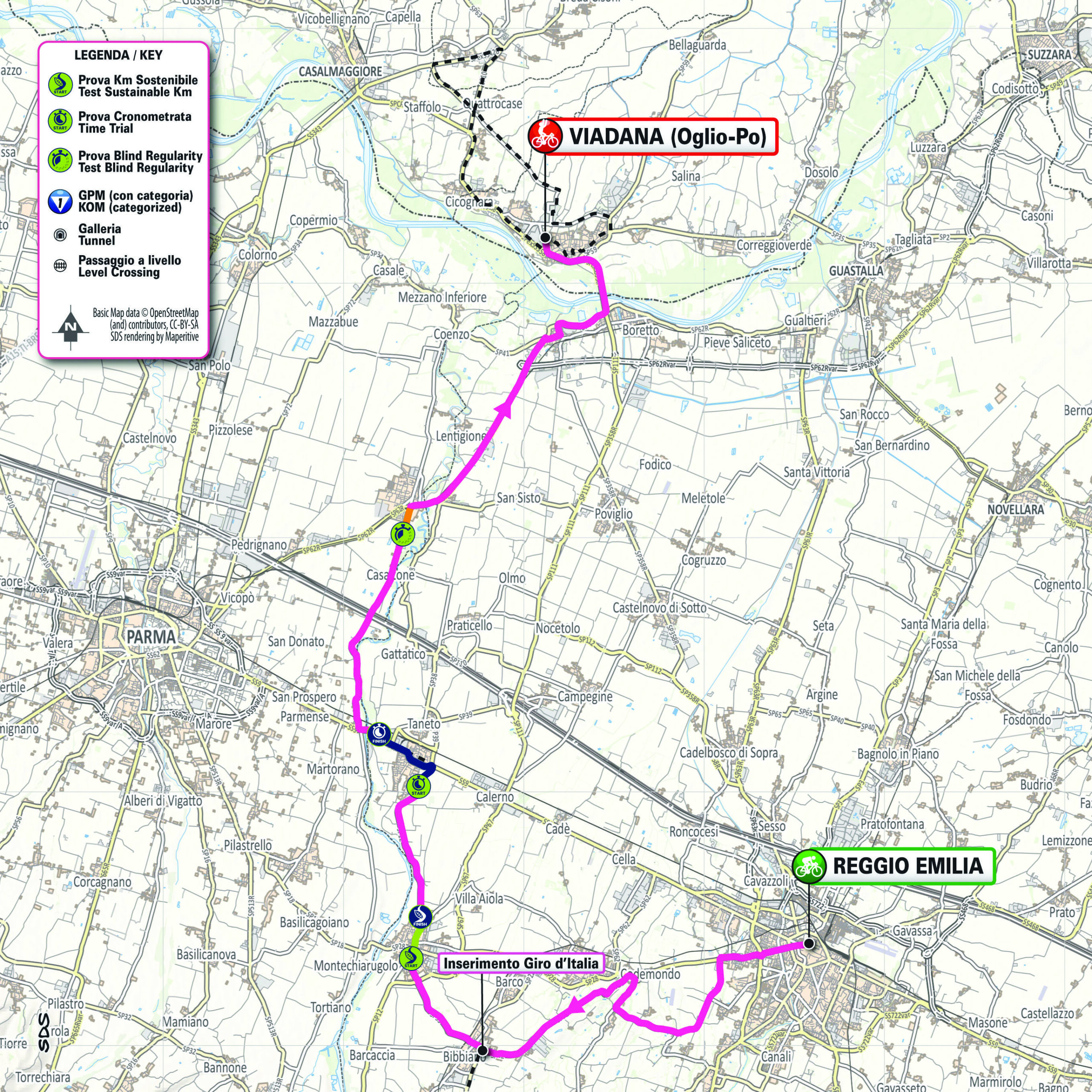 Planimetria/Map Tappa 9 Giro-E 2025