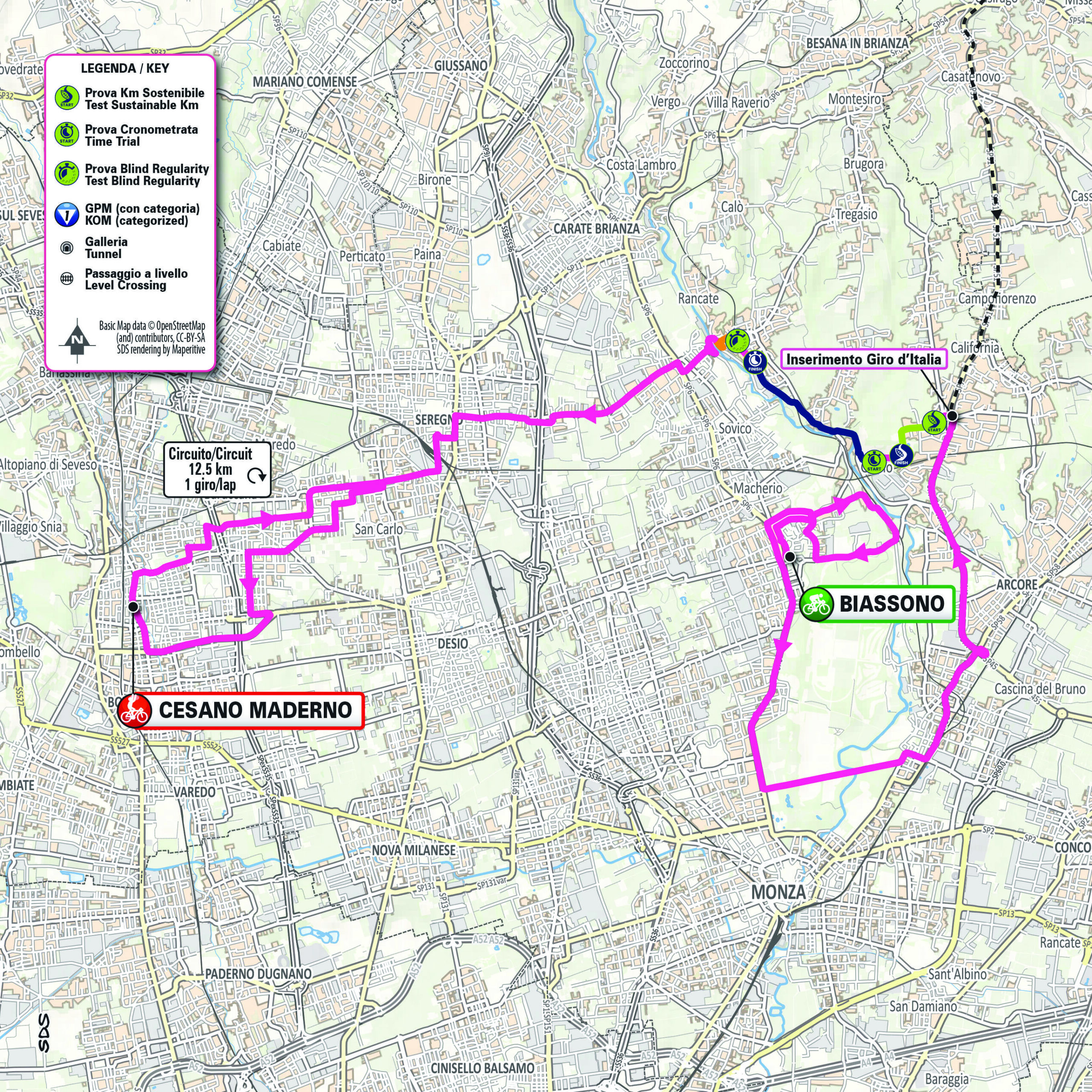 Planimetria/Map Tappa 15 Giro-E 2025
