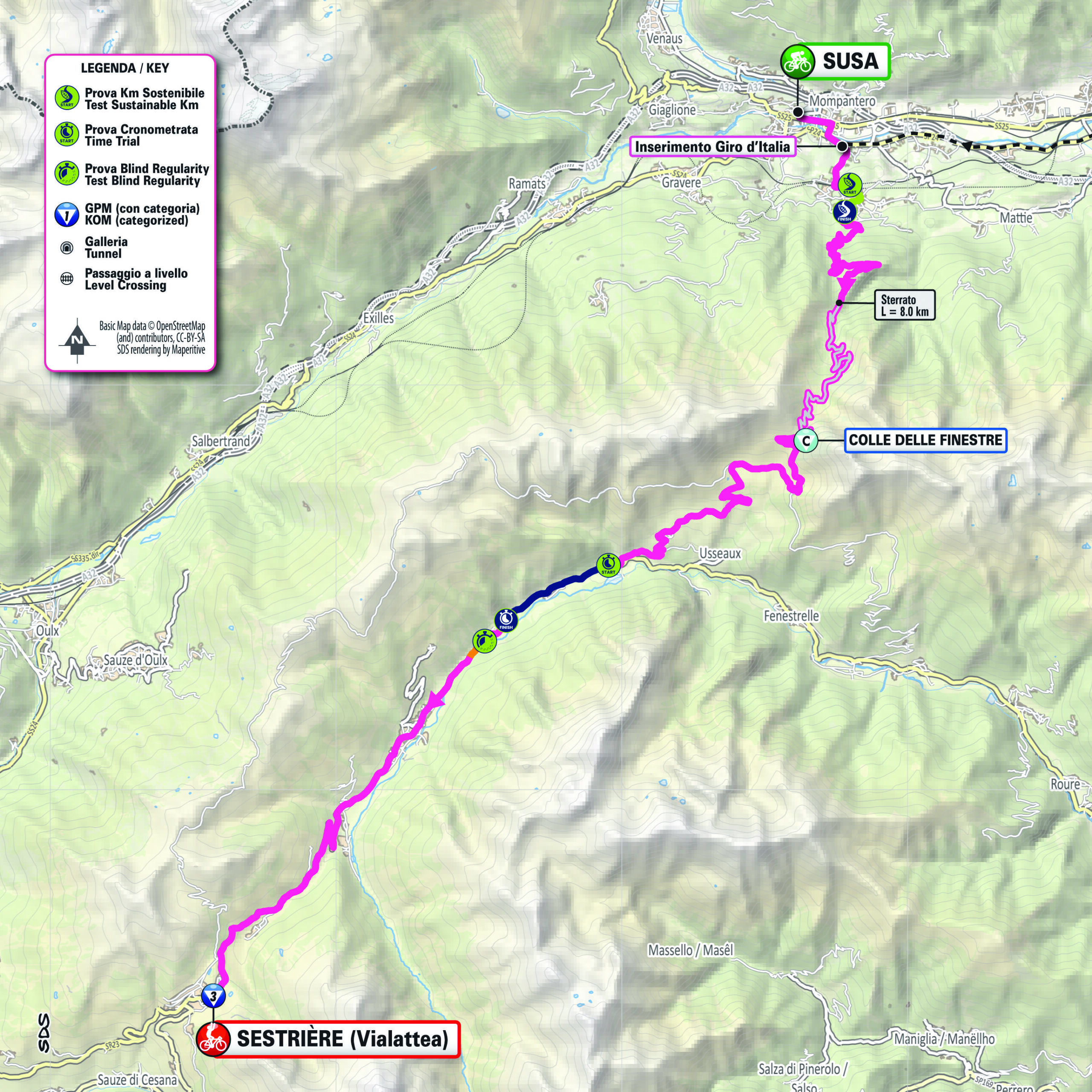 Planimetria/Map Tappa 17 Giro-E 2025