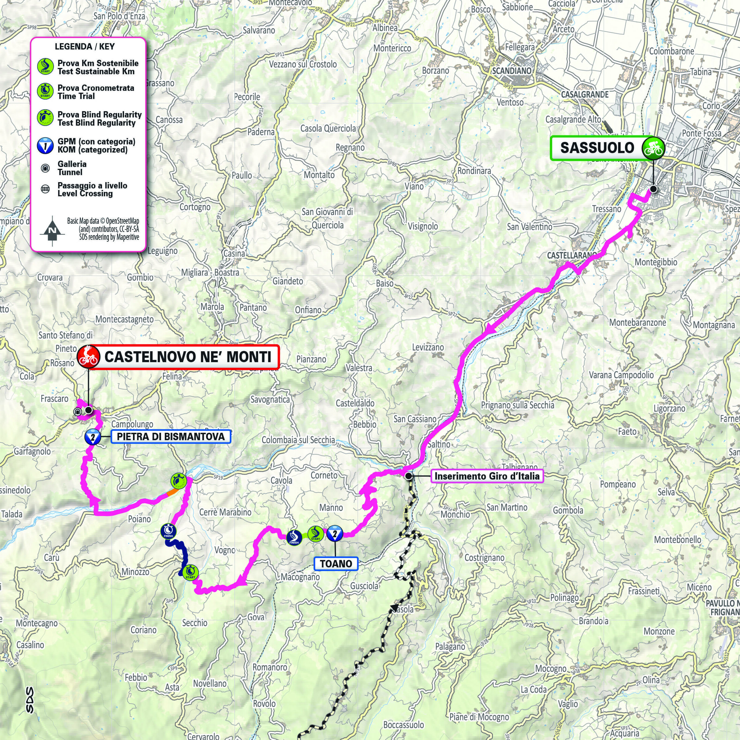 Planimetria/Map Tappa 8 Giro-E 2025