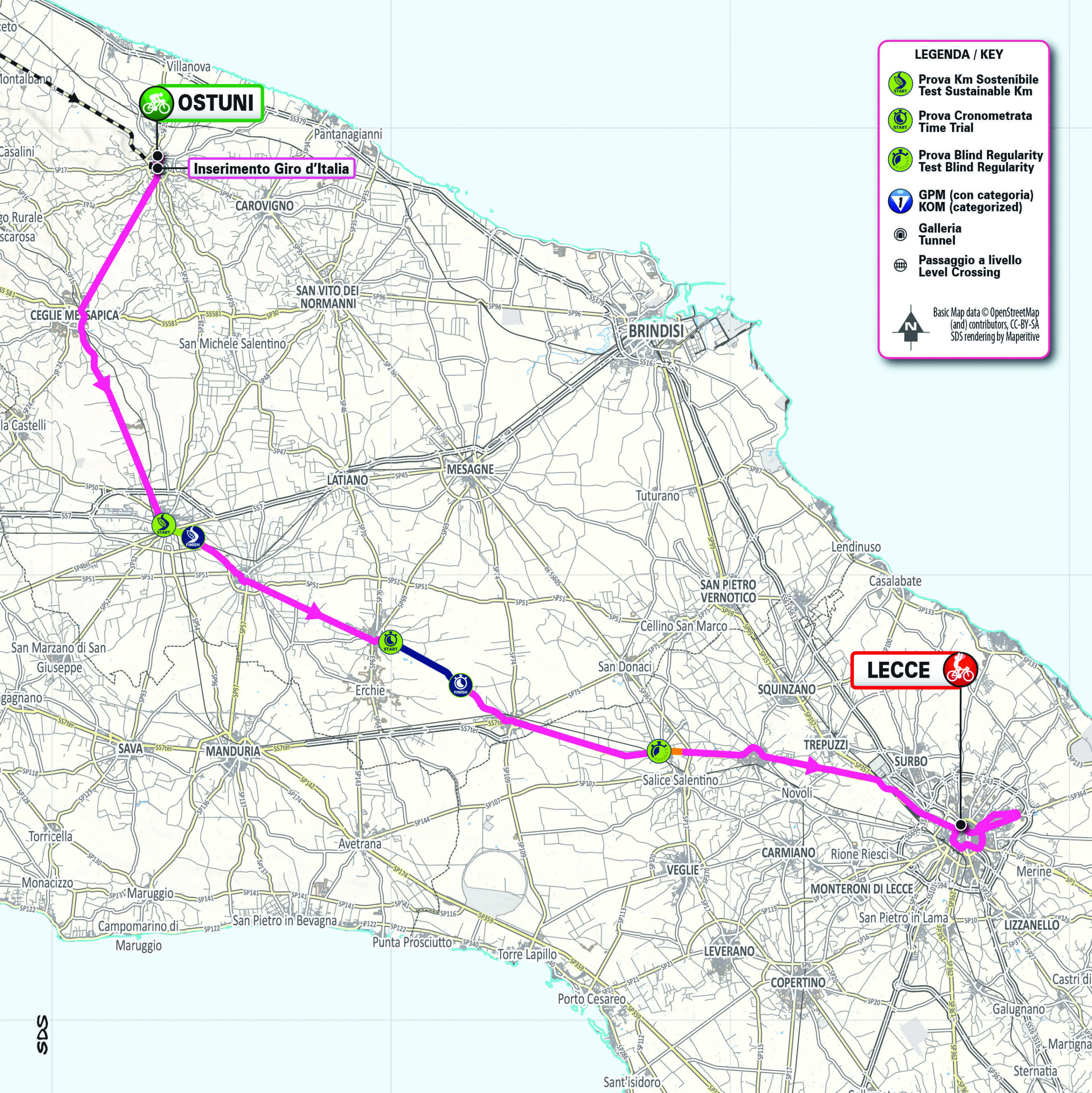 Planimetria/Map Tappa 1 Giro-E 2025