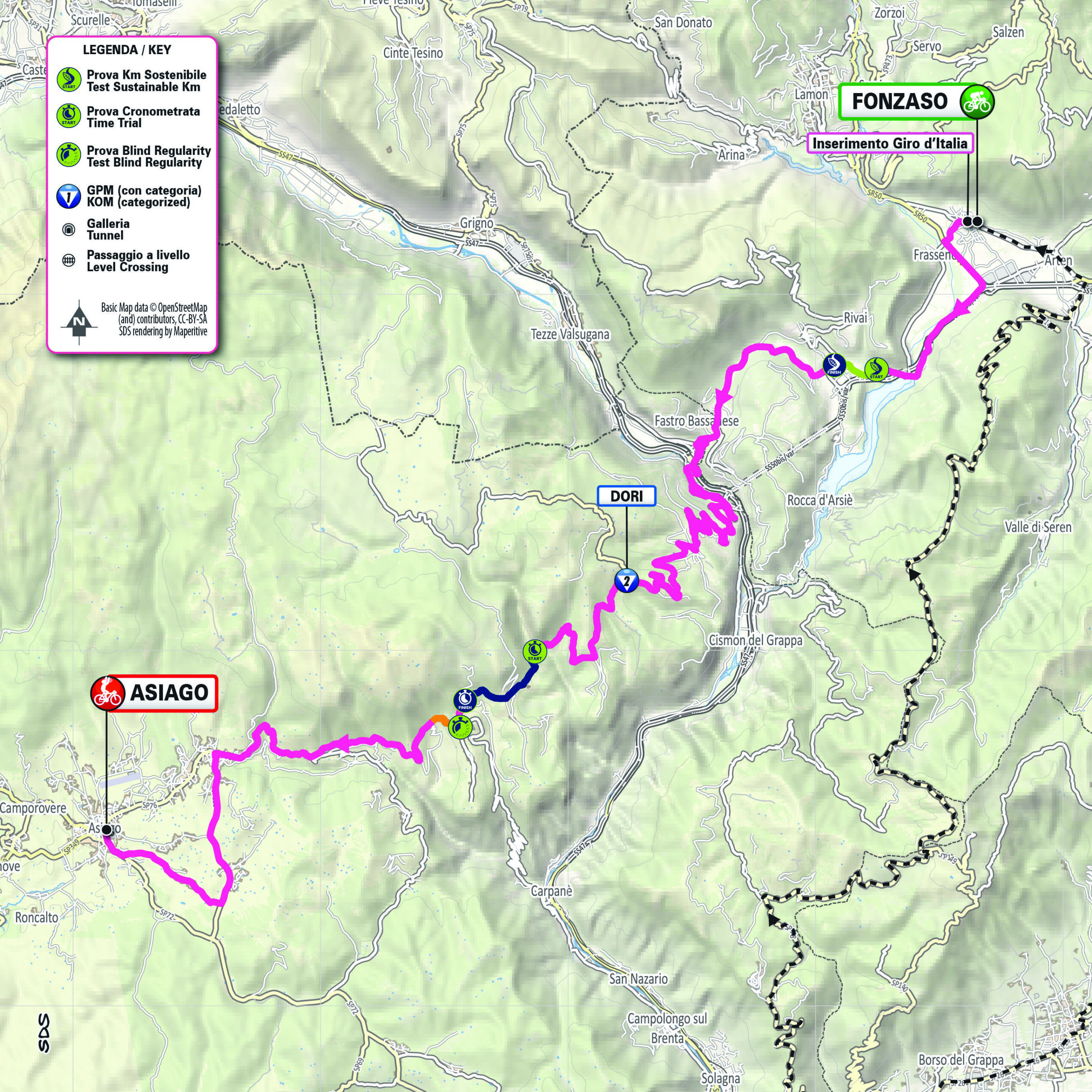 Planimetria/Map Tappa 12 Giro-E 2025