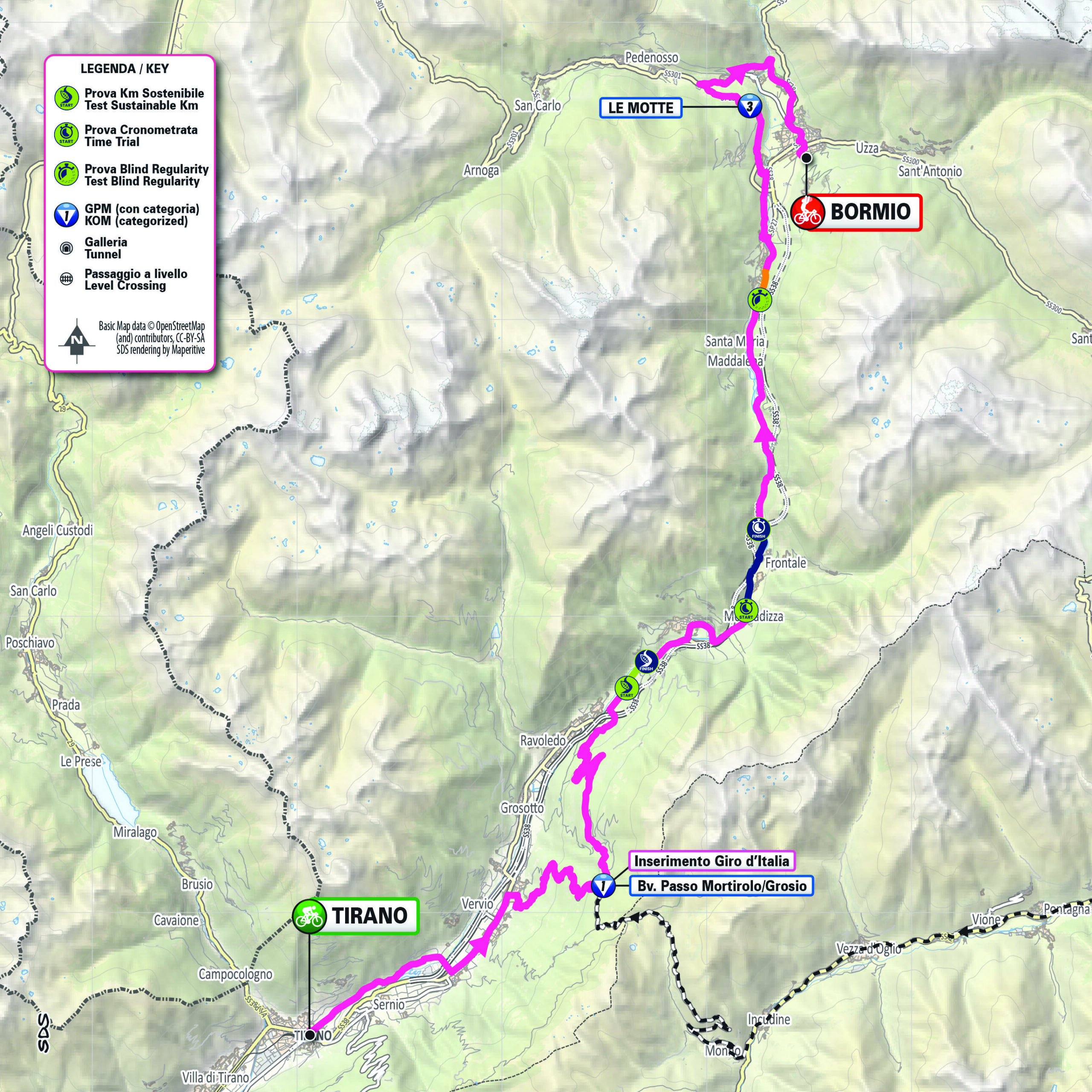 Planimetria/Map Tappa 14 Giro-E 2025