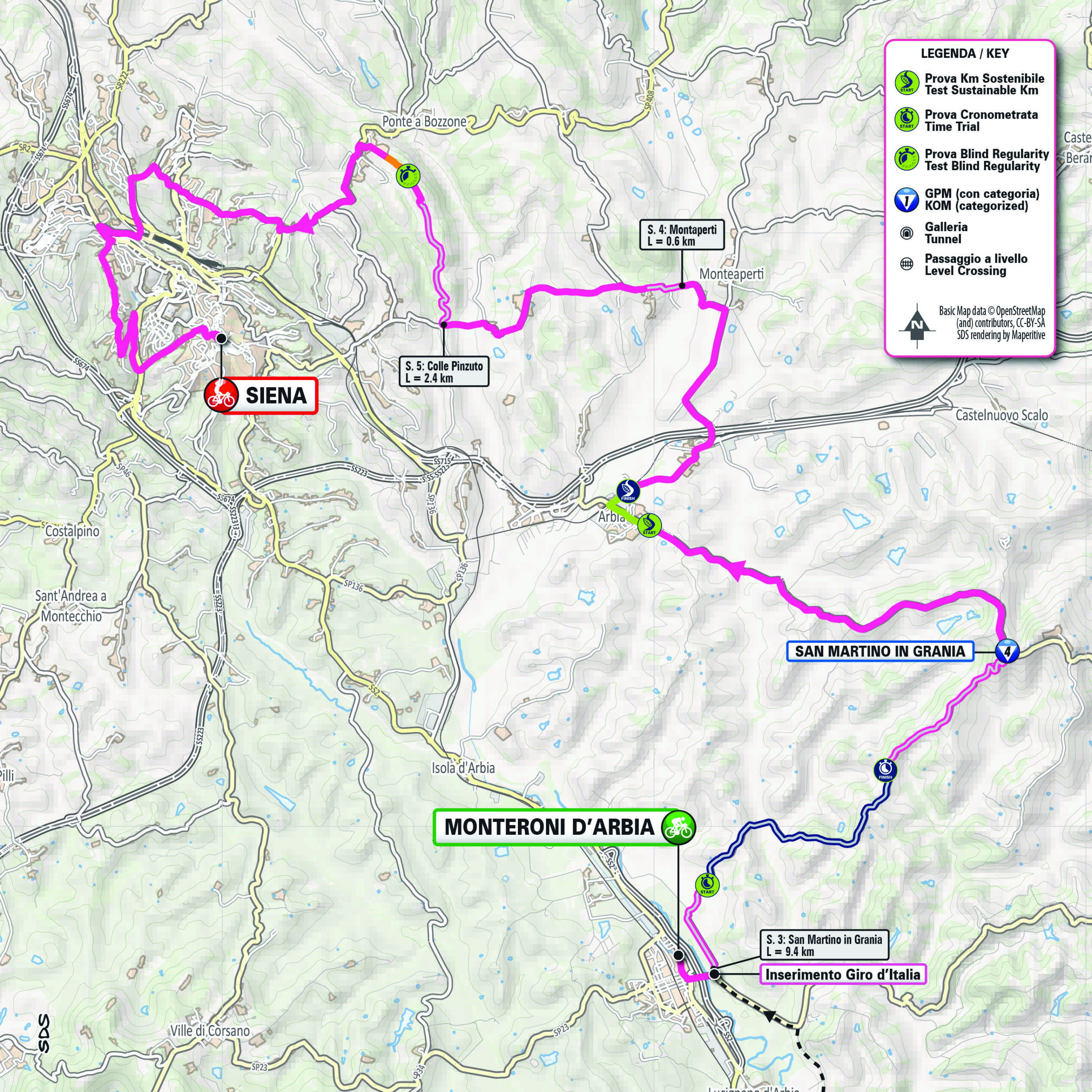 Planimetria/Map Tappa 6 Giro-E 2025