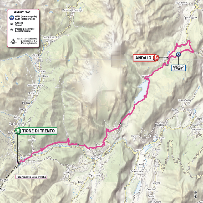 Planimetria/Map Tappa 14 Giro-E 2026