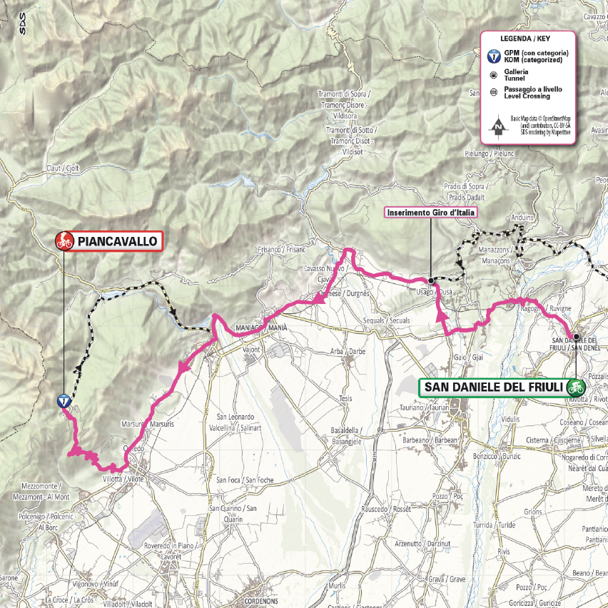 Planimetria/Map Tappa 17 Giro-E 2026