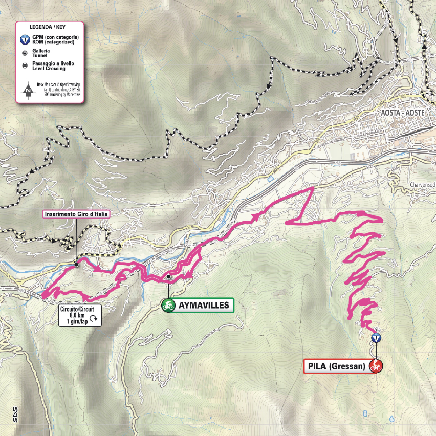 Planimetria/Map Tappa 11 Giro-E 2026