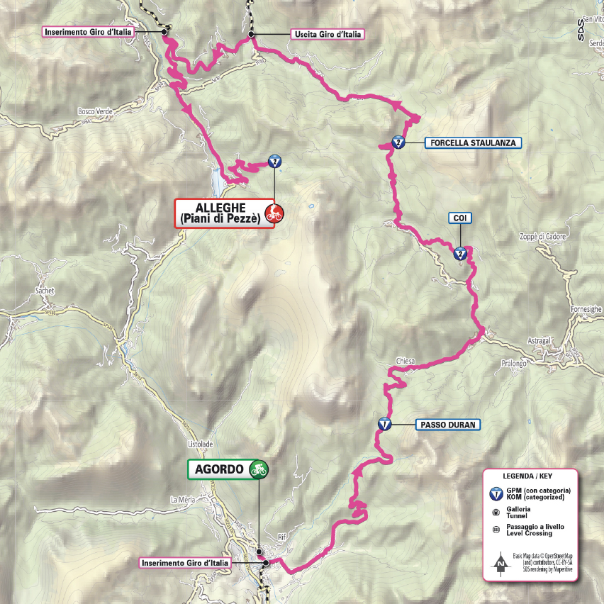 Planimetria/Map Tappa 16 Giro-E 2026