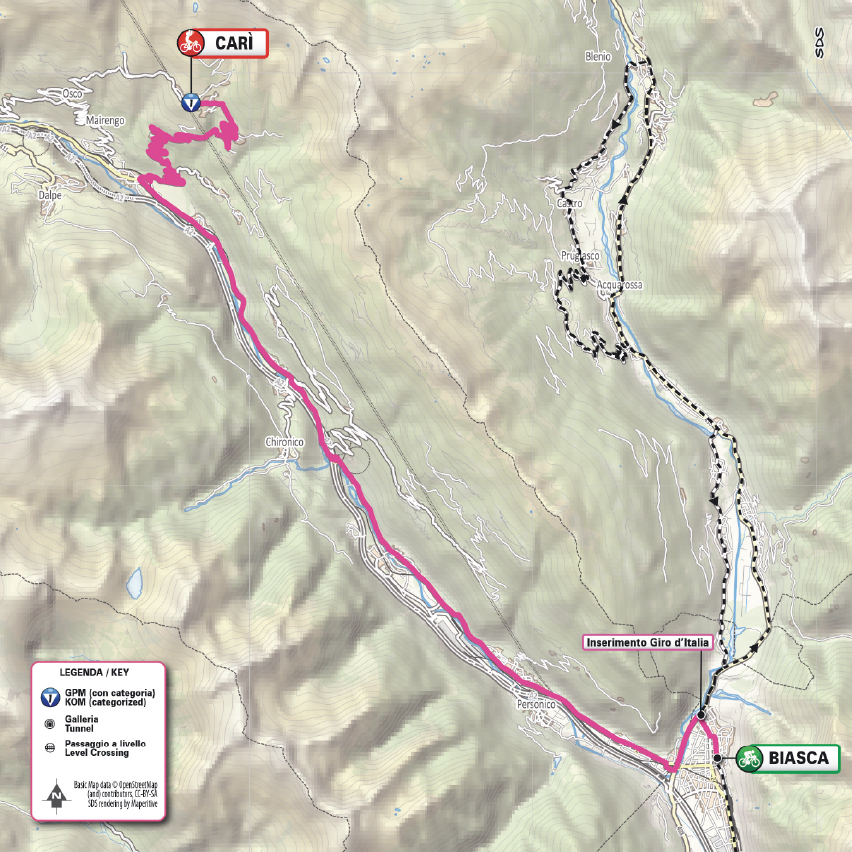 Planimetria/Map Tappa 13 Giro-E 2026