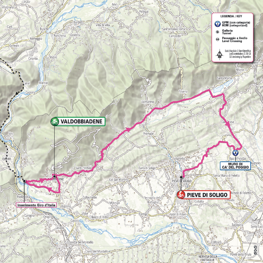 Planimetria/Map Tappa 15 Giro-E 2026