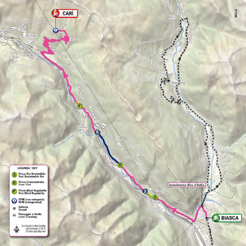 Planimetria/Map Tappa 13 Giro-E 2026