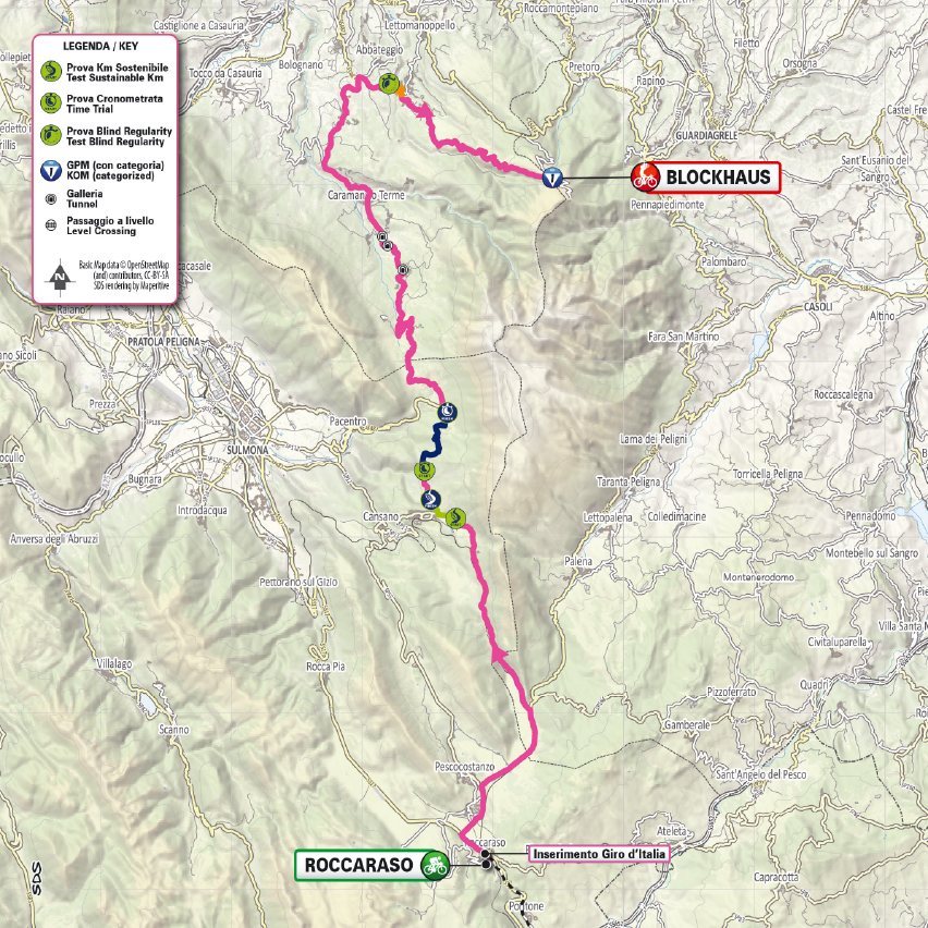 Planimetria/Map Tappa 4 Giro-E 2026