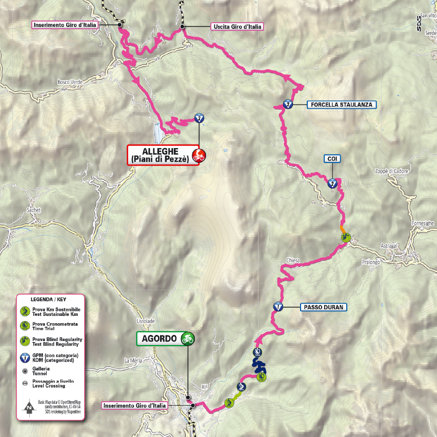 Planimetria/Map Tappa 16 Giro-E 2026