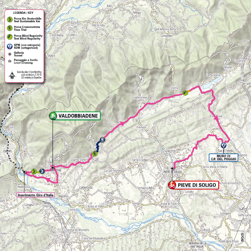Planimetria/Map Tappa 15 Giro-E 2026