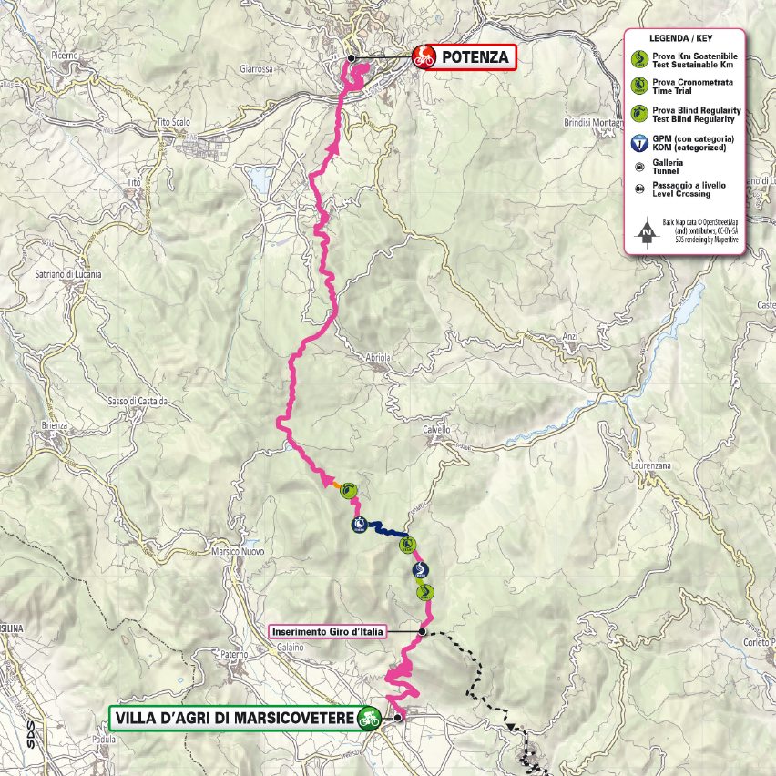 Planimetria/Map Tappa 2 Giro-E 2026