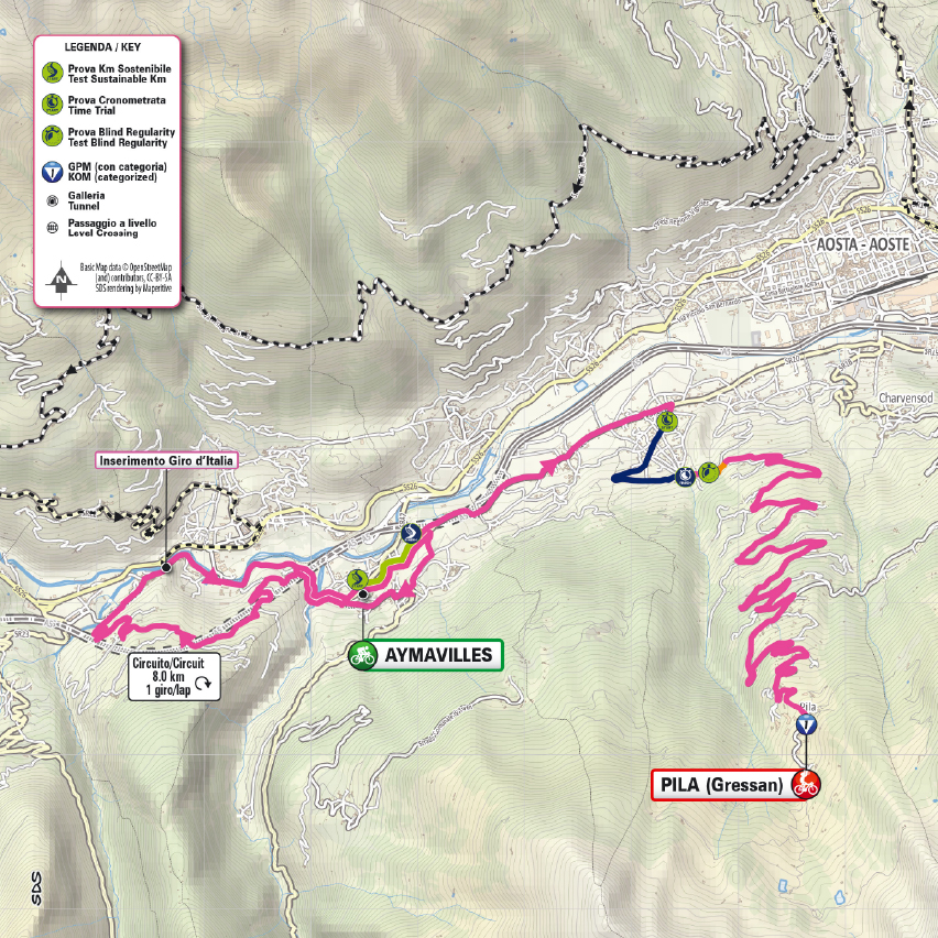 Planimetria/Map Tappa 11 Giro-E 2026