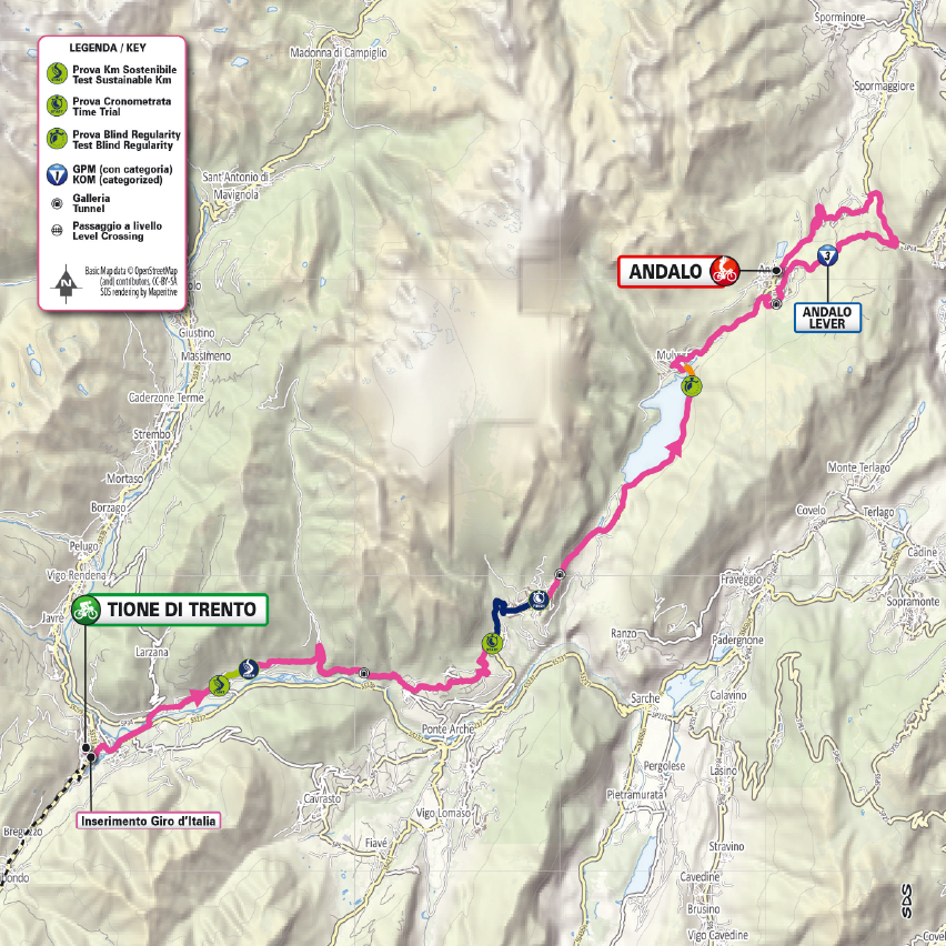 Planimetria/Map Tappa 14 Giro-E 2026